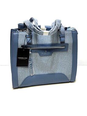 London Fog Mia 100th Anniversary Texture Woven Satchel Handbag LFS25418-WDDM NWT